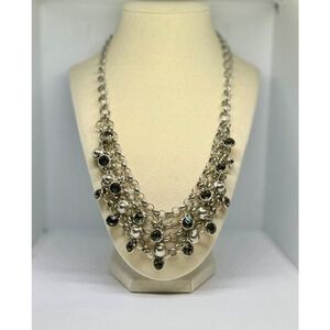 NY Chainmail Bead Boho Statement Necklace 17-19"